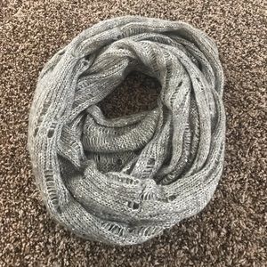 Gray scarf with silver sequins